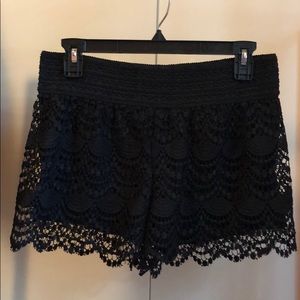 Black crochet boho style shorts size small